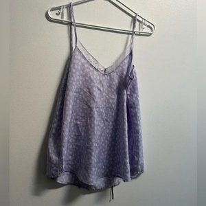 Aerie Satin Effect Printed Lace Trim Camisole XS